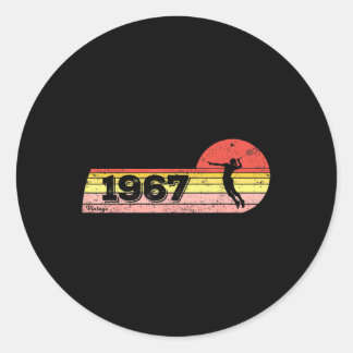 Badminton-player Born 1967 Birthday Vintage Women  Classic Round Sticker