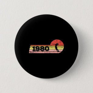 Badminton-player Born 1980 Birthday Vintage Women  6 Cm Round Badge