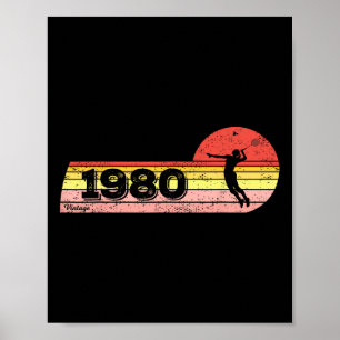 Badminton-player Born 1980 Birthday Vintage Women Poster