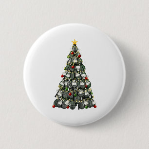 Badminton Player Christmas Tree Lights Xmas Boys M 6 Cm Round Badge