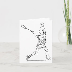 Badminton Player Drawing Shuttle Game For Boys Card