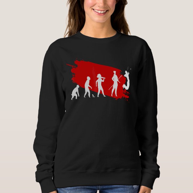 Badminton Player Evolution  Sports Coach Graphic Sweatshirt (Front)