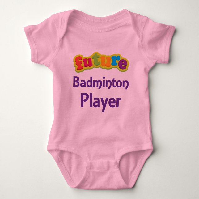 Badminton Player (Future) For Child Baby Bodysuit (Front)