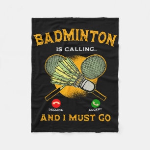 Badminton Player Game Racquet Lover Sportsman Athl Fleece Blanket