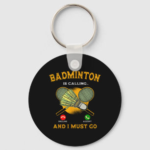 Badminton Player Game Racquet Lover Sportsman Athl Key Ring
