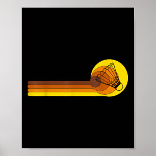 Badminton-player Game Shuttle 70s Year Vintage Bad Poster
