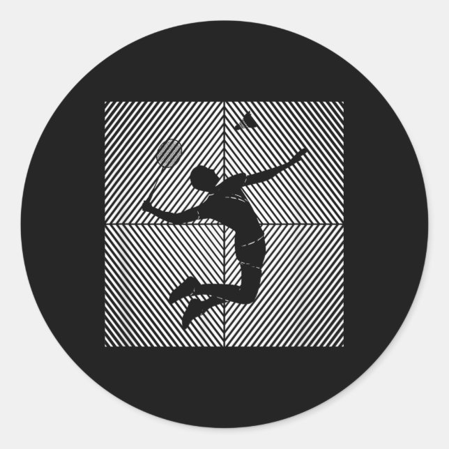 Badminton-player Game Shuttle Badminton  Classic Round Sticker (Front)
