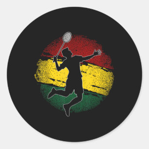Badminton Player Ghanaian Flag Ghana  Classic Round Sticker