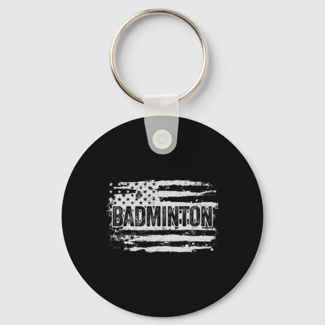 Badminton Player Gift  Key Ring (Front)
