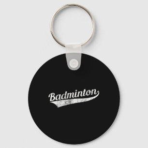 Badminton Player Gift Retro Vintage Tee Key Ring