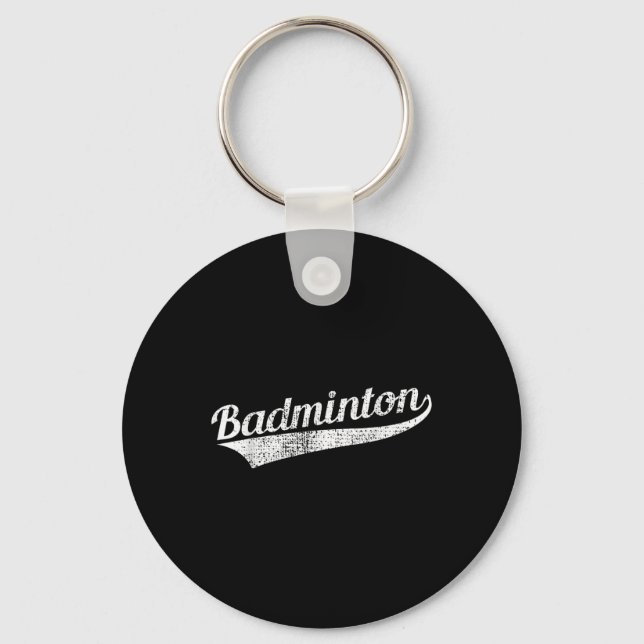 Badminton Player Gift Retro Vintage Tee  Key Ring (Front)