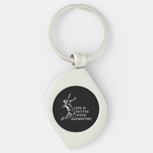 Badminton Player Gifts Key Ring
