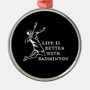 Badminton Player Gifts Metal Tree Decoration