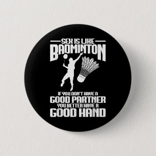 Badminton Player Good Hand Shuttle Player Badminto 6 Cm Round Badge