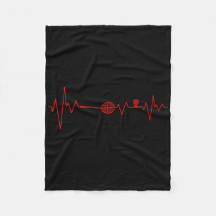 Badminton Player Heartbeat Racket Shuttle Sports  Fleece Blanket