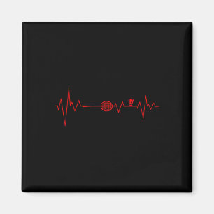 Badminton Player Heartbeat Racket Shuttle Sports  Magnet