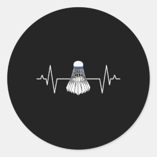 Badminton Player Heartline Racquet Sport Lover Shu Classic Round Sticker