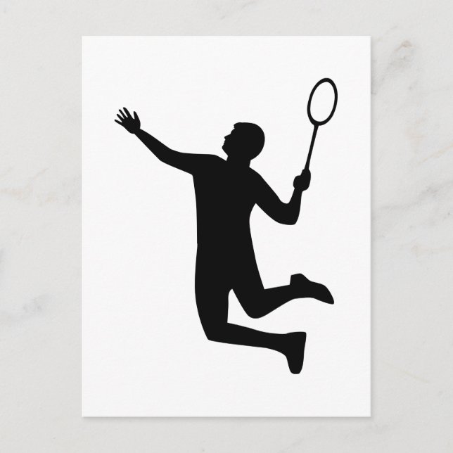 Badminton player jump postcard (Front)