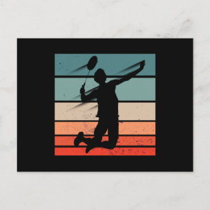 Badminton Player Jump Smash Postcard