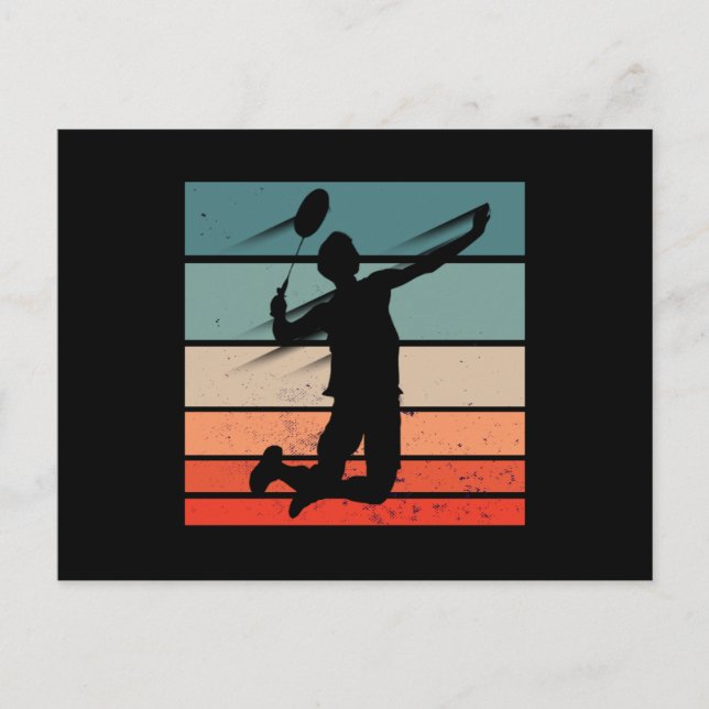 Badminton Player Jump Smash Postcard (Front)