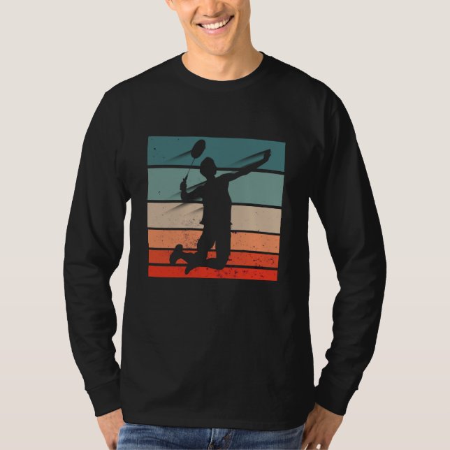 Badminton Player Jump Smash T-Shirt (Front)
