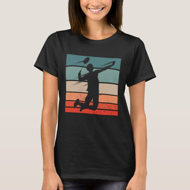Badminton Player Jump Smash T-Shirt (Front)