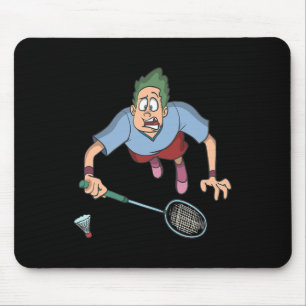 Badminton Player Jumping Mouse Pad