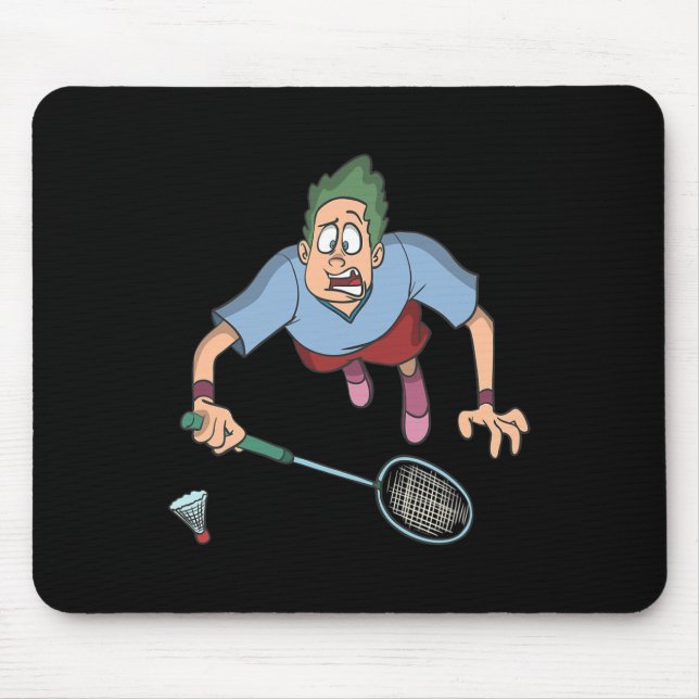 Badminton Player Jumping  Mouse Pad (Front)