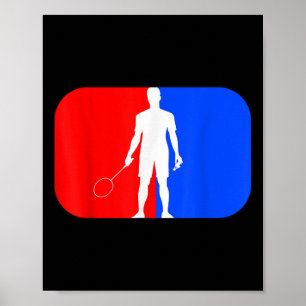 Badminton Player Kids Men Women Smash Birdie Poster