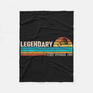 Badminton Player Legend Since November 1988 Birthd Fleece Blanket