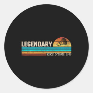 Badminton Player Legend Since October 1950 Birthda Classic Round Sticker