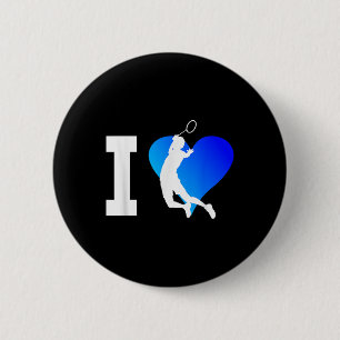 Badminton Player Mens Shuttle Squash Women  6 Cm Round Badge