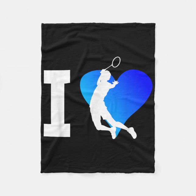 Badminton Player Mens Shuttle Squash Women  Fleece Blanket (Front)