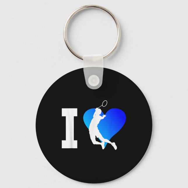 Badminton Player Mens Shuttle Squash Women  Key Ring (Front)