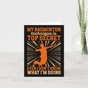 Badminton Player My Badminton Technique Card