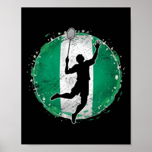 Badminton Player Nigeria Nigerian Flag Nigeria 1  Poster