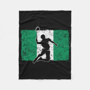 Badminton Player Nigeria Nigerian Flag Nigeria Fleece Blanket