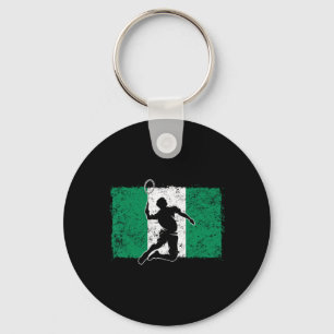 Badminton Player Nigeria Nigerian Flag Nigeria  Key Ring