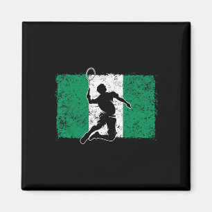 Badminton Player Nigeria Nigerian Flag Nigeria  Magnet