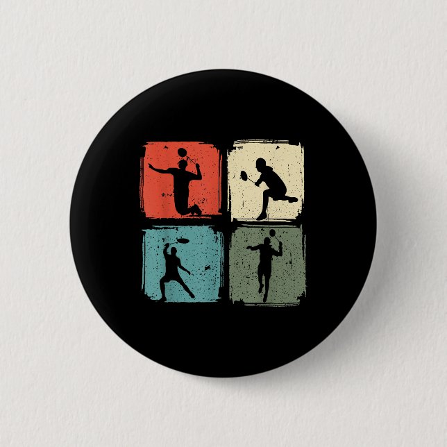 Badminton Player Outfit Badminton Player Shuttle  6 Cm Round Badge (Front)