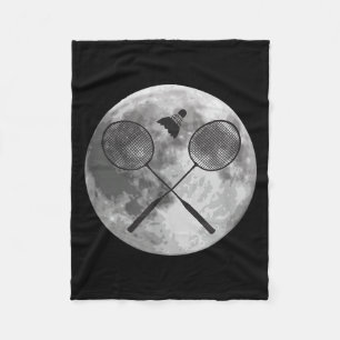 Badminton Player Players Coach Fans Boys Man Moon Fleece Blanket