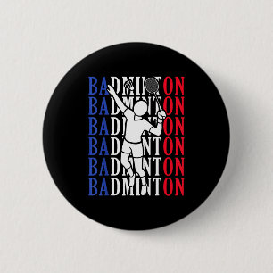 Badminton Player Players Coach Fans Boys Man Retro 6 Cm Round Badge