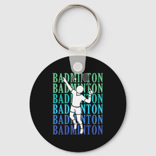 Badminton Player Players Coach Fans Boys Man Retro Key Ring