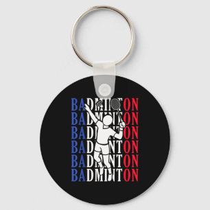Badminton Player Players Coach Fans Boys Man Retro Key Ring
