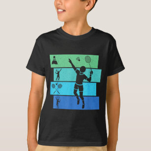 Badminton Player Players Coach Fans Boys Man Retro T-Shirt