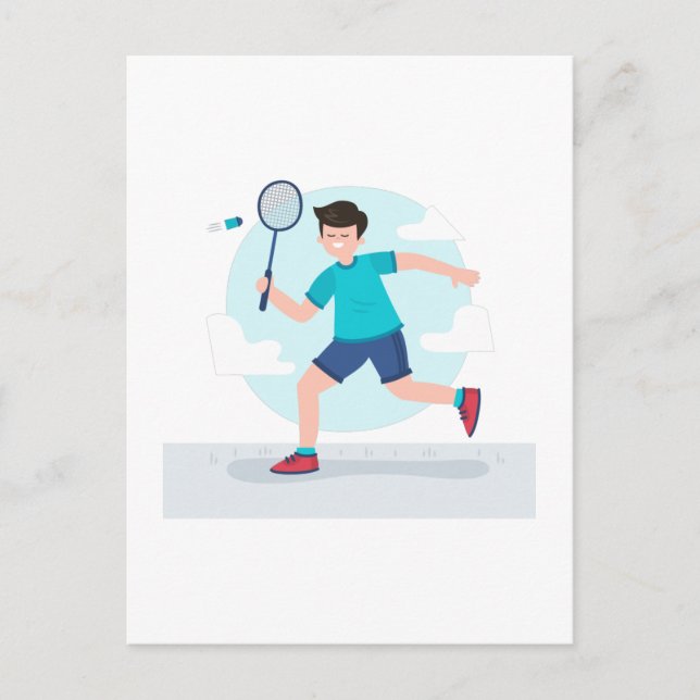 Badminton Player Postcard (Front)