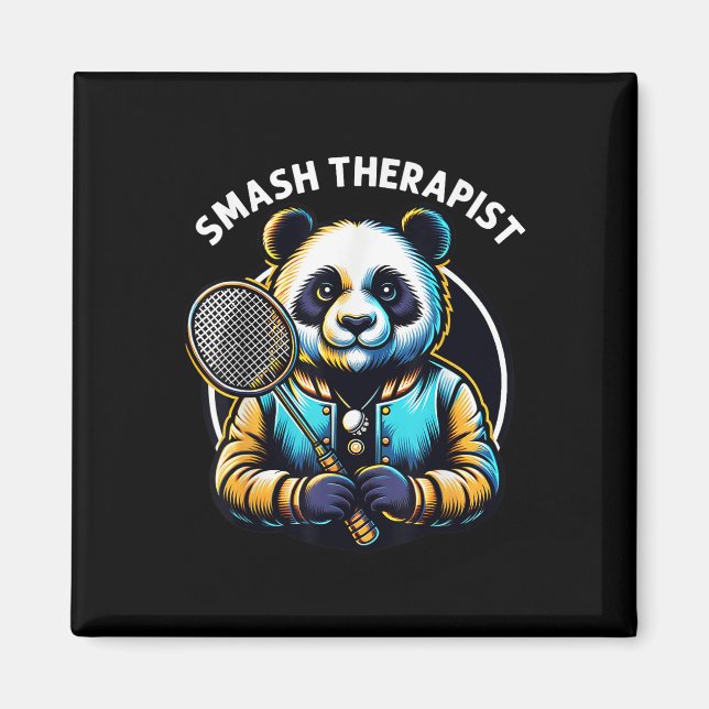 Badminton Player Pun Shuttle Smash Therapist Badmi Magnet (Front)