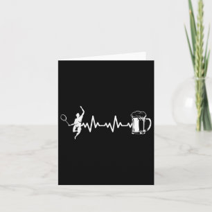 Badminton Player Racket - Heartbeat Ekg Badminton Card