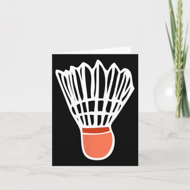 Badminton Player Racket Shuttle Illustration Sport Card (Front)