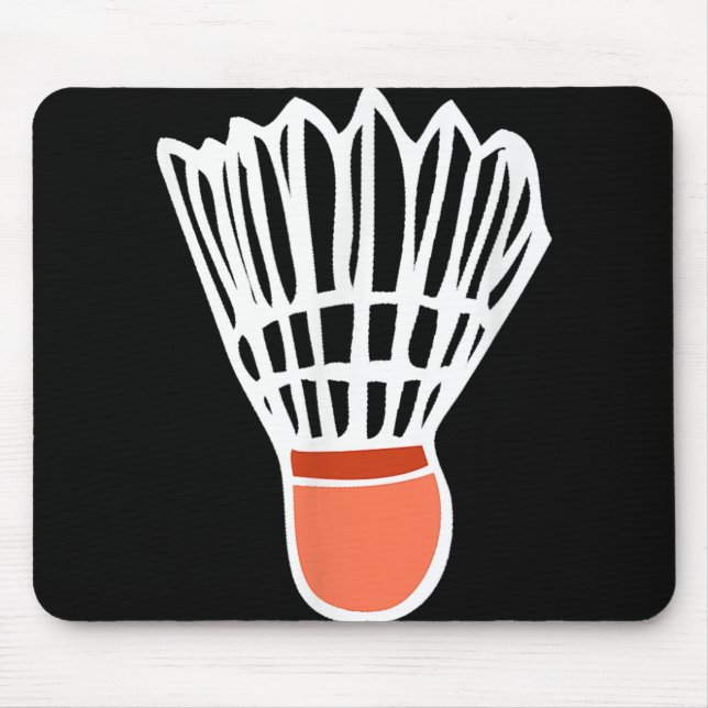 Badminton Player Racket Shuttle Illustration Sport Mouse Pad (Front)